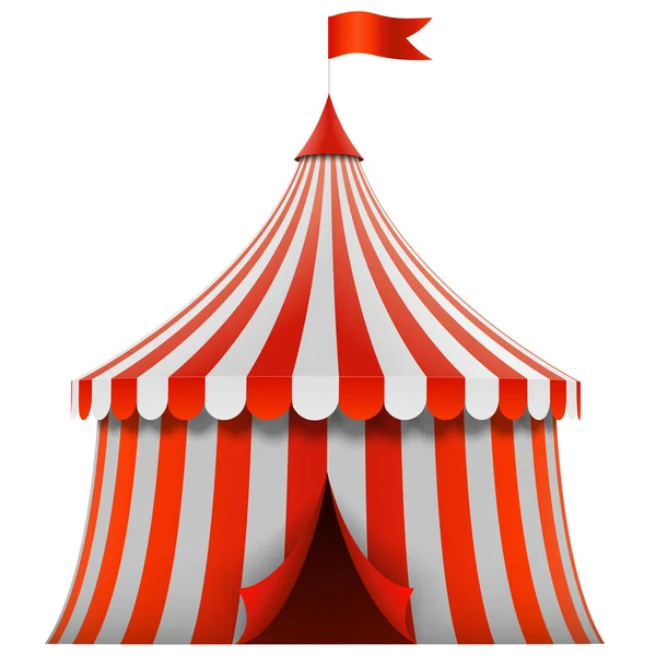 Tenda circo a strisce rosse e bianche — Vettoriale Stock