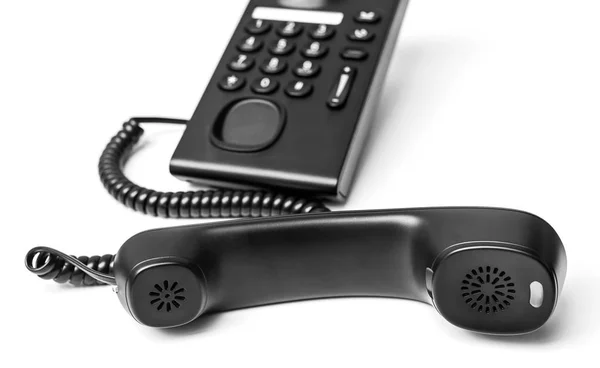 Black Office Phone isolated on white background — Stock Photo, Image