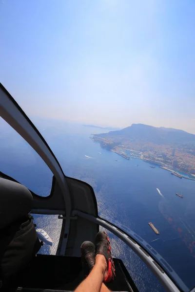 Cabina elicottero vista interna — Foto Stock