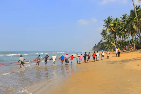 Gruppo Persone Che Pesca Nello Sri Lanka — Foto Stock