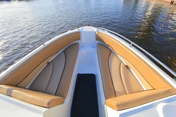 White Bow Motor Boat Boating — Stock Photo, Image