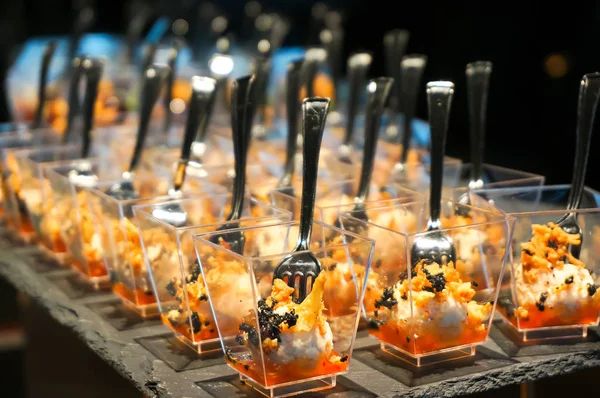 Canapés Mesa Buffet Refeição — Fotografia de Stock