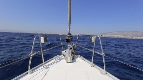 Sailing Yacht Bow Yacht View — Stock Video
