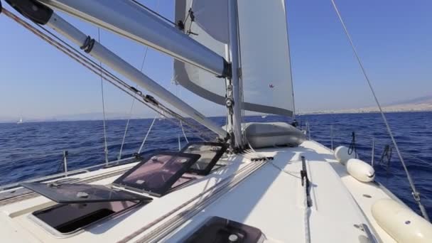 Sailing Yacht Sea Sail Boat Trip — Stock Video