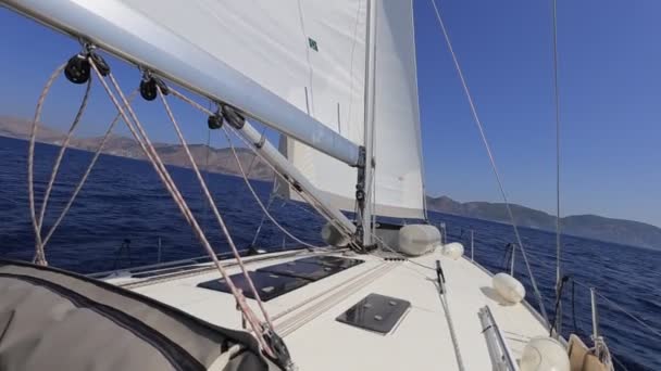Sailing Yacht Sea — Stock Video