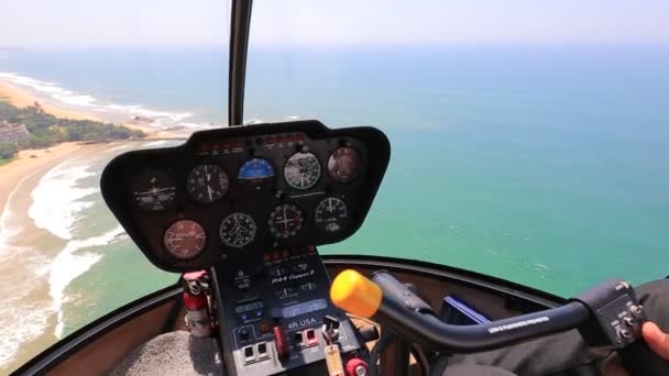 Helicopter View Robinson R44 Flight — 图库视频影像