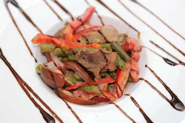 Almuerzo Carne Con Verduras Plato —  Fotos de Stock