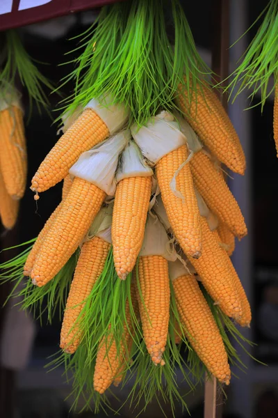 Sárga Kukorica Piacon — Stock Fotó