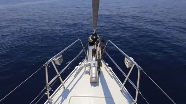 Iate Vela Bow Yacht View — Vídeo de Stock