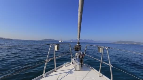 Вітрильна Яхта Вид Яхту Bow — стокове відео