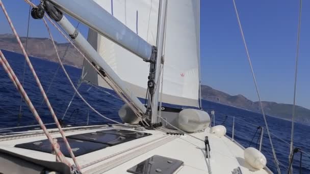 Iate Vela Mar Viagem Barco Vela — Vídeo de Stock