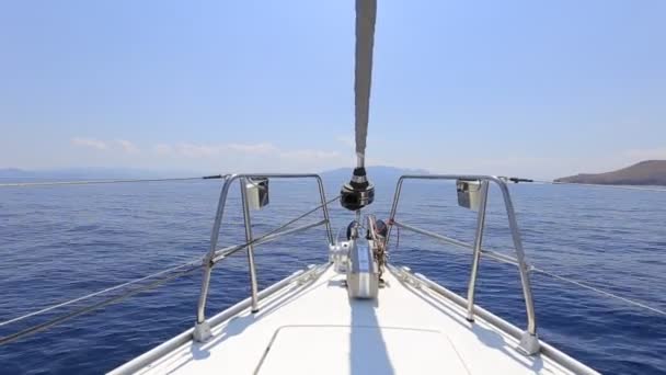 Iate Vela Bow Yacht View — Vídeo de Stock