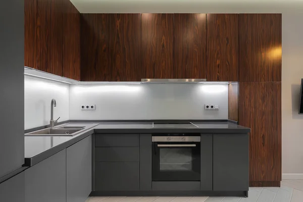 Interior Uma Cozinha Moderna — Fotografia de Stock