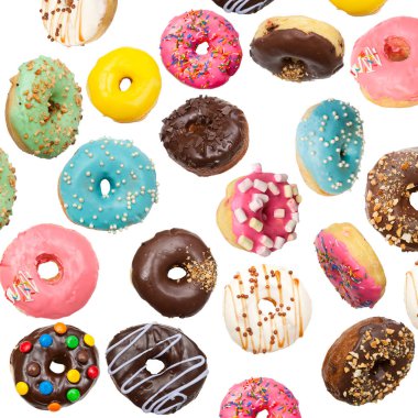 Çok lezzetli Donuts havada uçan