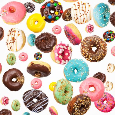 Çok lezzetli Donuts havada uçan