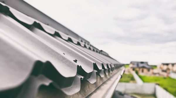 View Rooftop Made Metal Tile — Stock Photo, Image