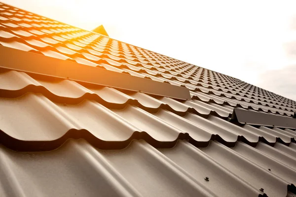 View Rooftop Made Metal Tile — Stock Photo, Image