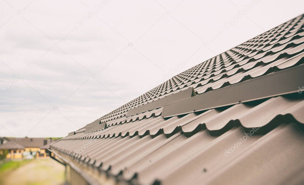 The view of the rooftop made from metal tile