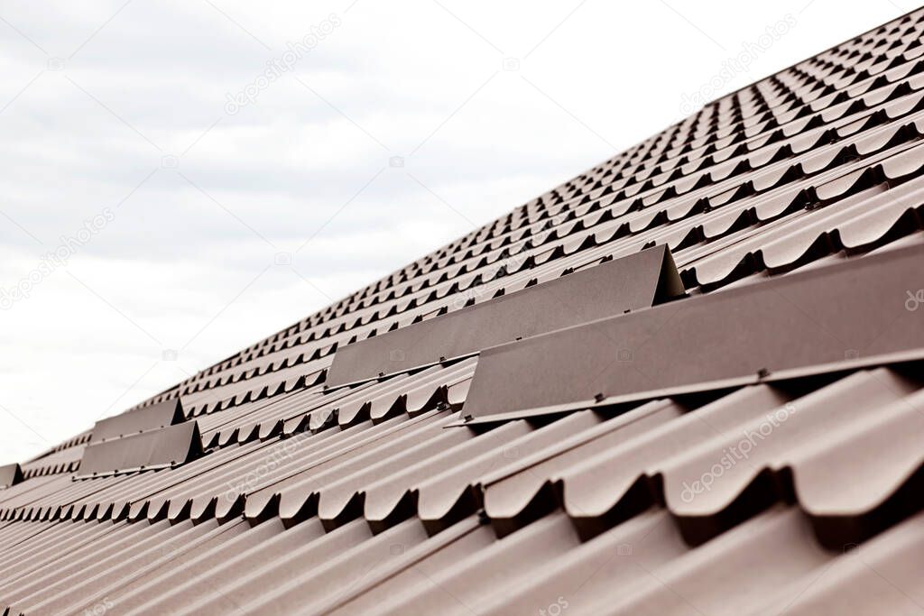 The view of the rooftop made from metal tile