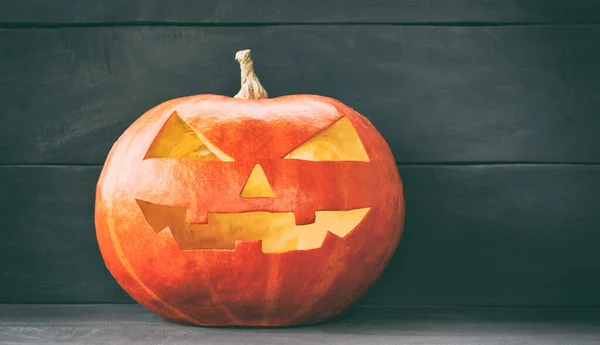 Halloween Pumpkin Shining Dark — Stock Photo, Image