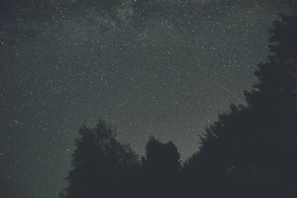 Hermoso Cielo Nocturno Con Muchas Estrellas — Foto de Stock