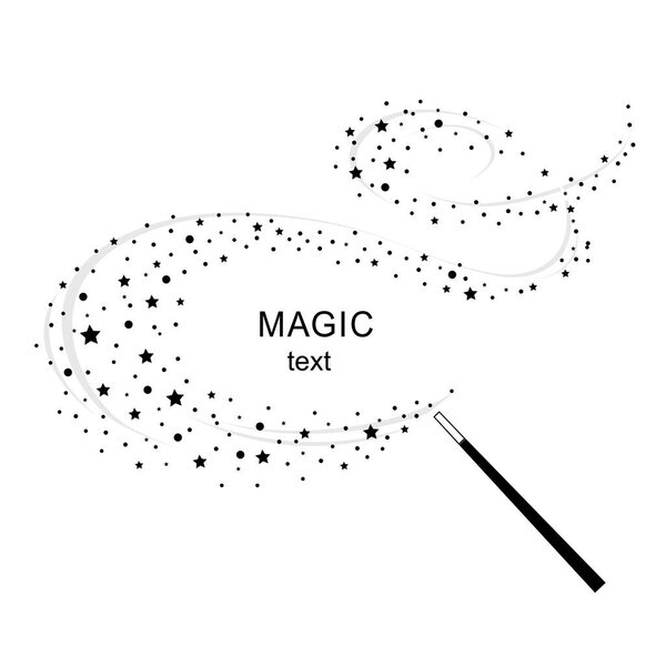 Magic wand on white background illustration for text