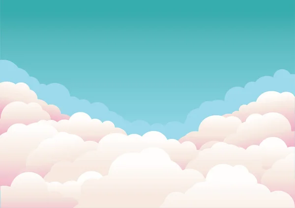 Ciel Bleu Avec Nuages Fond Nature Vectoriel Pour Texte — Image vectorielle