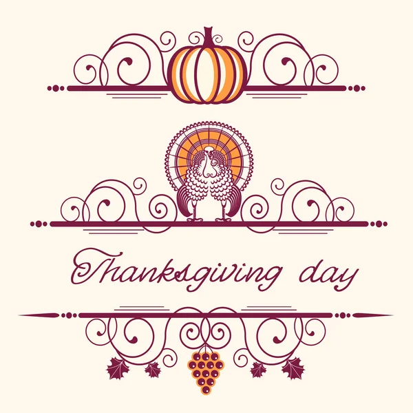 Happy Thanksgiving Dekorativa Vinjetter Och Holiday Inredning Isolerade För Design — Stock vektor