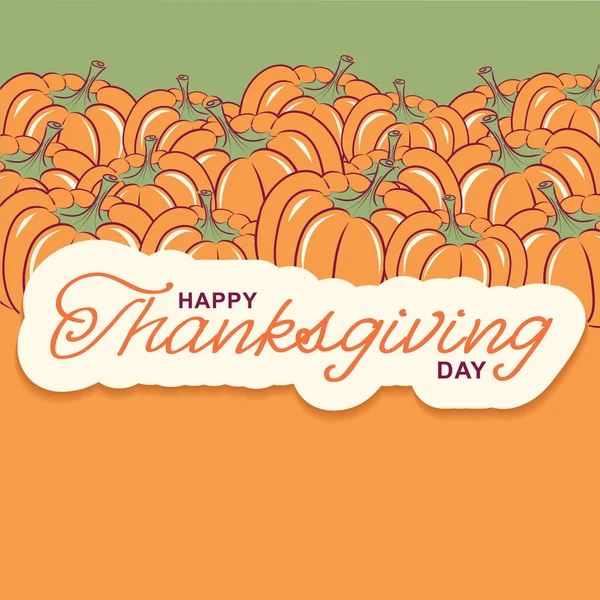 Thanksgiving Kaart Achtergrond Met Seizoensgebonden Pompoenen Decoratie Met Tekst — Stockvector