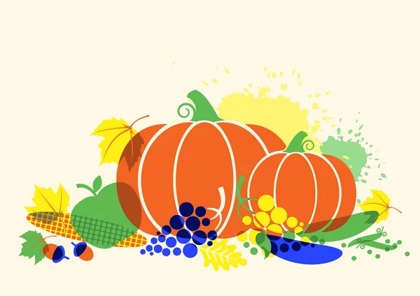 Herfst Oogst Festival Illustratie Thanksgiving Herfst Achtergrond — Stockvector