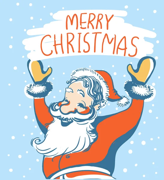 Tarjeta Navidad Con Santa Claus Vector Texto Ilustración — Archivo Imágenes Vectoriales