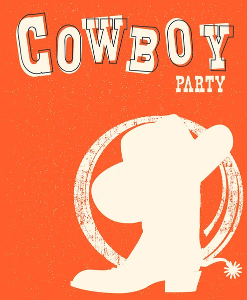 Cowboy Bota Ocidental Fundo Vermelho Vector Mão Desenhada Ilustração Gráfica — Vetor de Stock