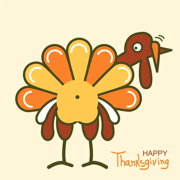 Dinde de Thanksgiving pour Joyeux Thanksgiving. Sym de couleur vectorielle — Image vectorielle