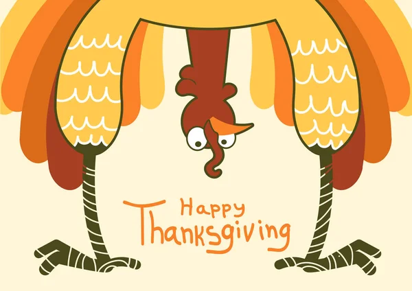 Dinde de Thanksgiving pour Joyeux Thanksgiving. Couleur vectorielle fun — Image vectorielle