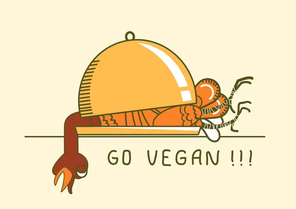 Ir ilustración símbolo vegano. Pavo de acción de gracias en vacaciones dis — Vector de stock