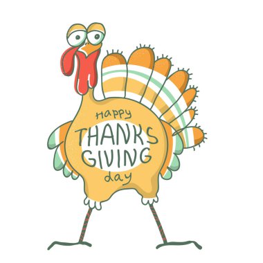 Şükran Günün kutlu olsun. Mutlu Şükran holid için Hindi kuş