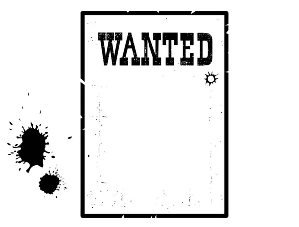 Wanted Poster Portrait American Western Grunge Paper Design White Background — Stock Vector