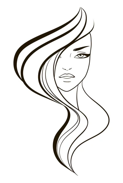 Portrait Fashion Girl Beautiful Young Woman Long Hair Royalty Free Stock Illustrations