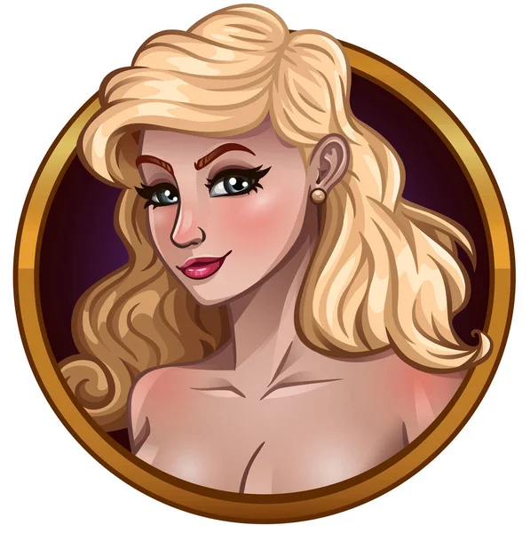 Portret pięknej blondynki — Wektor stockowy