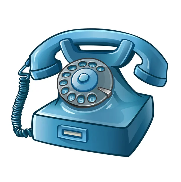 Blaues Retro-Telefon — Stockvektor