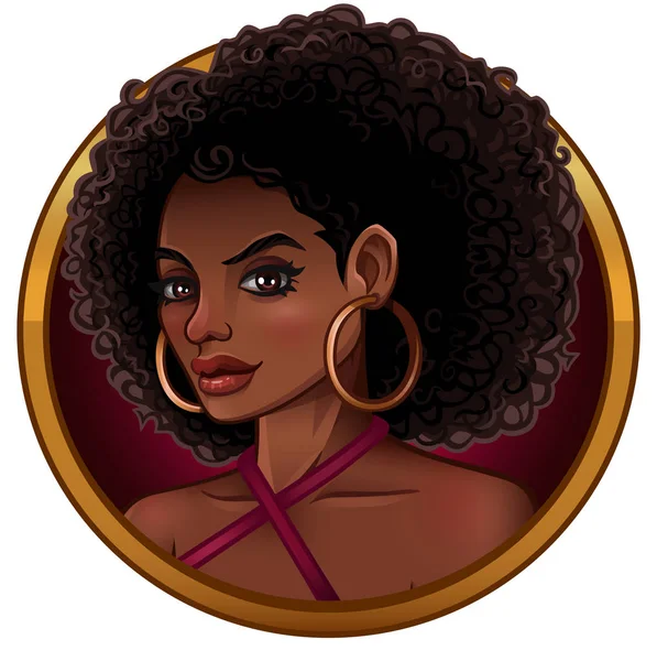 Portrait de belle fille afro-américaine — Image vectorielle