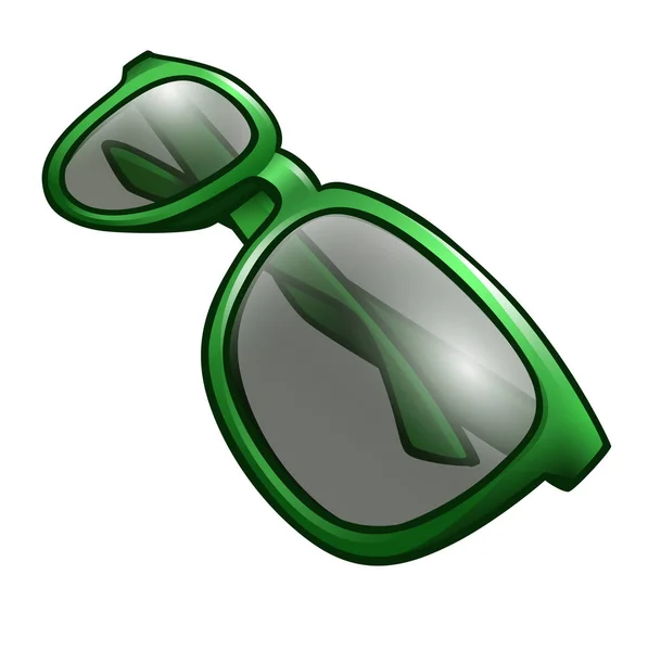 Green sunglasses isolated on white — Stock Vector