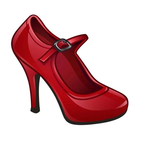 Zapato rojo aislado en blanco — Vector de stock