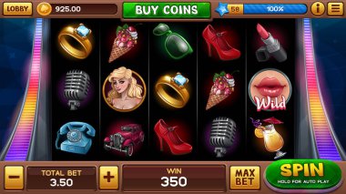 Pin-up yuvaları oyunu için ana ekran