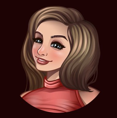 güzel kahverengi saçlı kız portresi