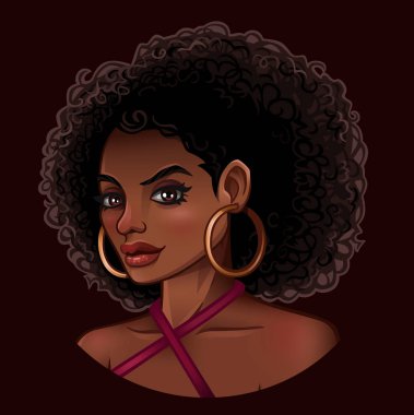 güzel Afro-Amerikan kız portresi
