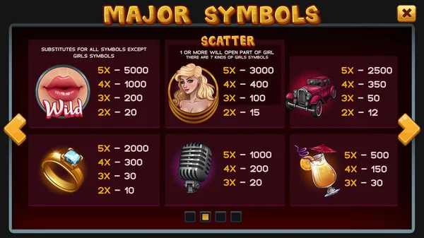 Schermata informativa per il gioco delle slot — Vettoriale Stock