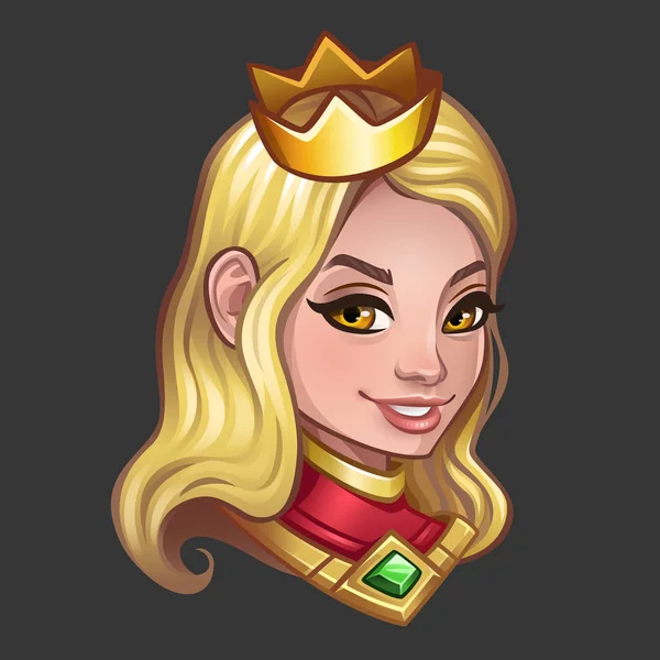 Porträt einer Prinzessin mit Krone und blonden Haaren — Stockvektor