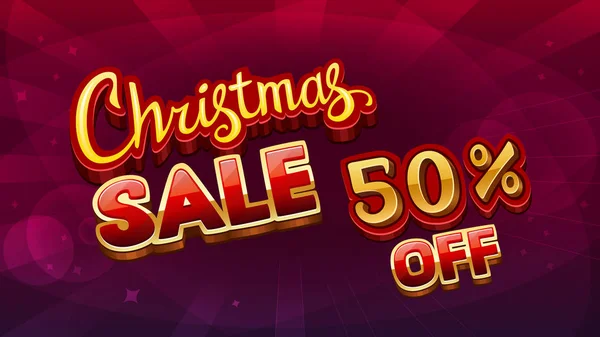 Christmas sale banner. 50 percent off — Stock Vector