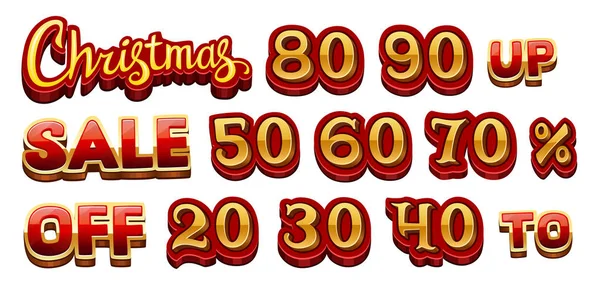 Christams sale icons set isolated on white — Stock Vector